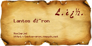 Lantos Áron névjegykártya